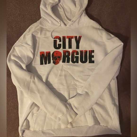 Vlone X City Morgue White Hoodie - Picture 2 of 3
